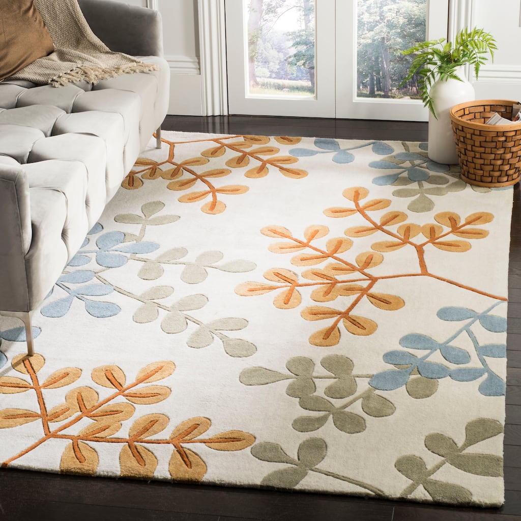 SAFAVIEH Handmade Modern Art Cvetana Modern Polyester Rug