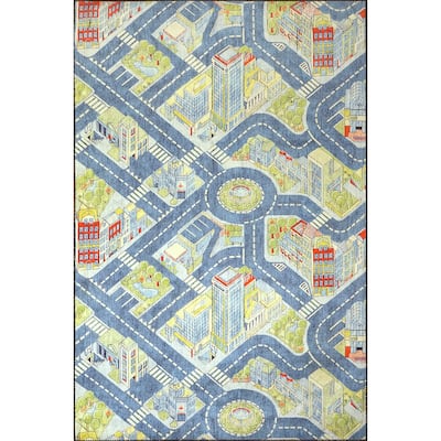 Dynamic Rugs Kidz Ivory/Multi Polyester Children's Area Rug