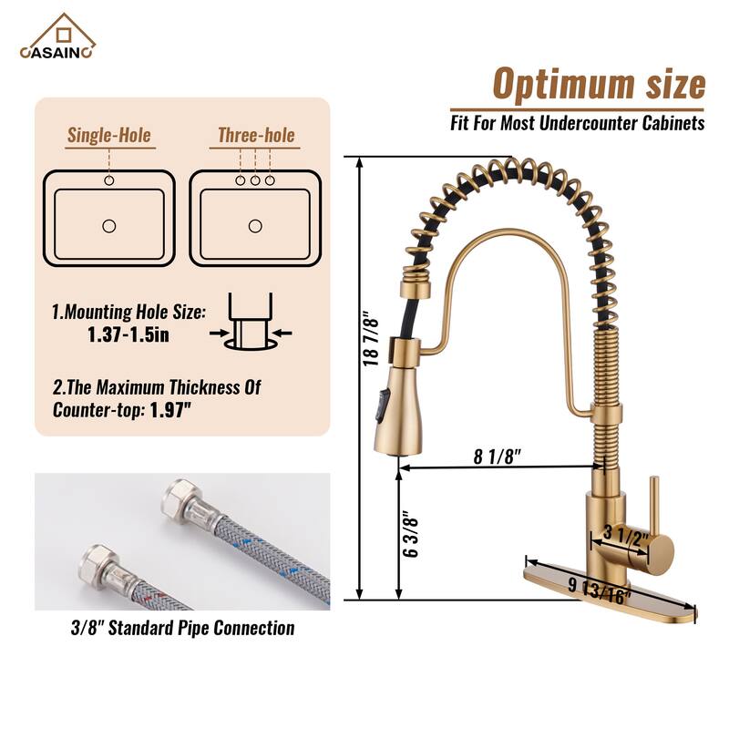 Single Handle Pull Down Sprayer Kitchen Faucet