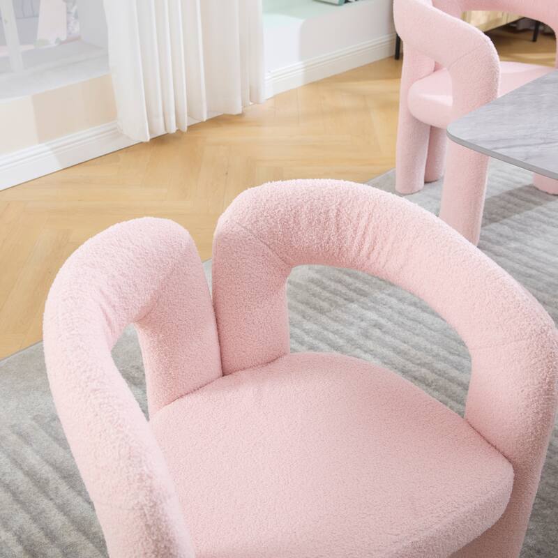 Contemporary Velvet Fabric Upholstered Accent/Dining Chair /Barrel Side Chairs Kitchen Armchair for Living Room set of 2