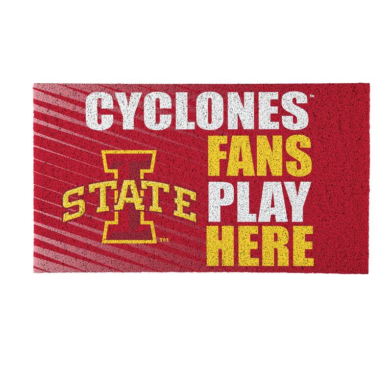 28 in. x 16 in. Iowa State University "Fans Play Here" PVC Door Mat