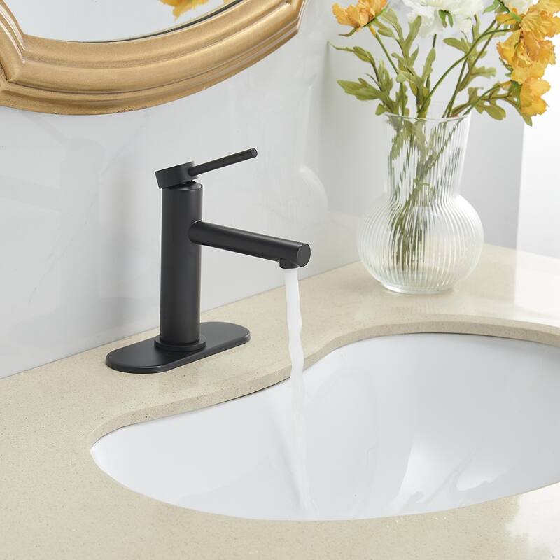 Single-Hole Widespread Bathroom Faucet with Deck Plate
