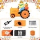 preview thumbnail 5 of 16, Glitzhome 7ft Fall Lighted Inflatable Tractor Scarecrow Decor