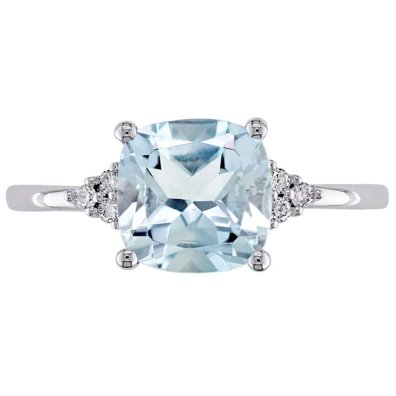 Miadora 10k White Gold Sky Blue Topaz and Diamond Accent Fashion Ring