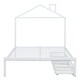 preview thumbnail 3 of 15, Full Size Metal Platform Bed with House-Shaped Headboard and Two Storage Drawers