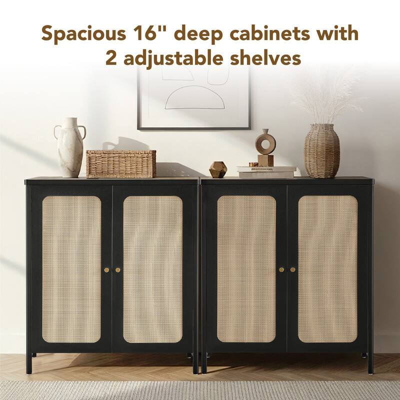 Spruce & Spring Boho Chic Sideboard Buffet Cabinet with Storage for Dining & Living Room