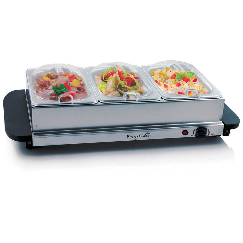 Food Warmer Temperature Control With 3 Sectioned Trays