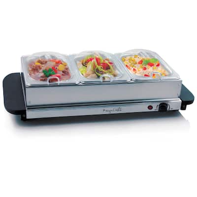 Food Warmer Temperature Control With 3 Sectioned Trays