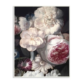 Stupell Blushing Floral Petals Enchanting Pink White Flowers Wood Wall ...