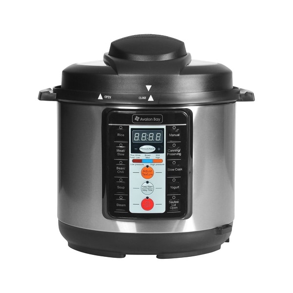 Avalon Bay Multi Function Pressure Cooker PC1000SS Silver Bed