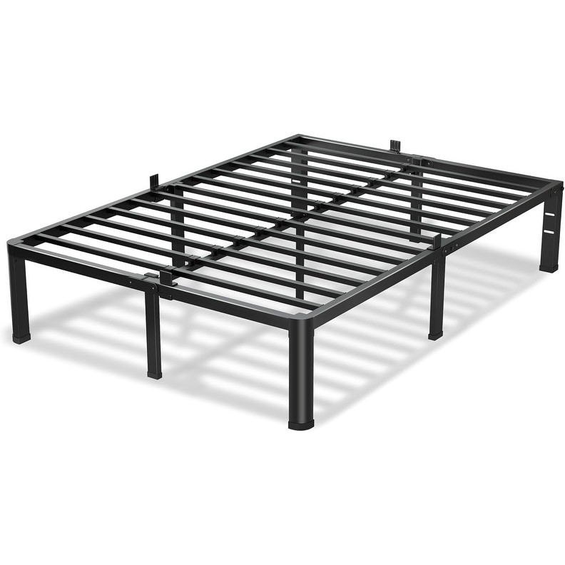 12 Inch Heavy Duty Metal California King Bed Frame with Round Corners, Noise Free, Non-Slip, Easy Assembly