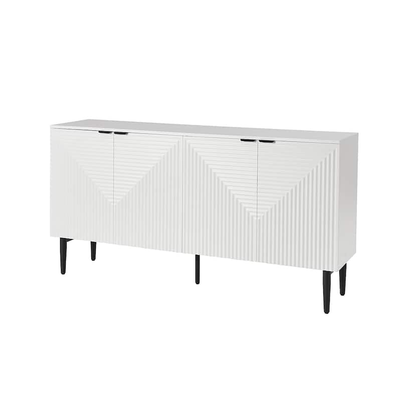 Burkart Modern 63"Wide 4-Door Sideboard with Wine Rack and Metal Leg by HULALA HOME
