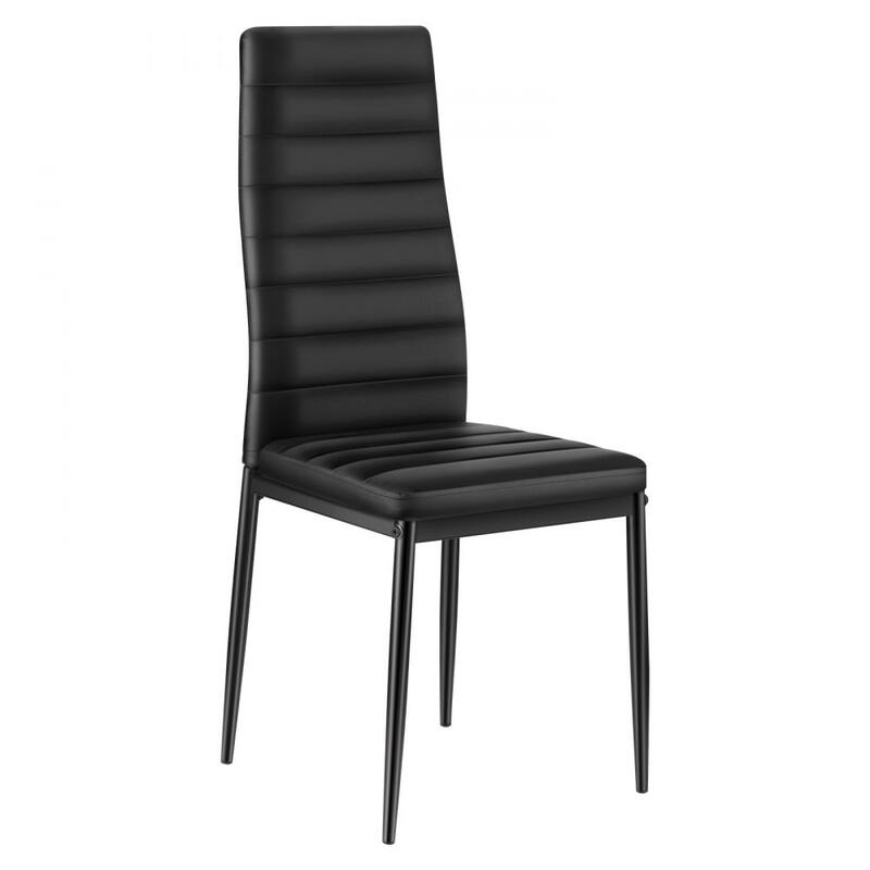 Metal PVC Leather Dining Chair Set Ergonomic Modern Seat