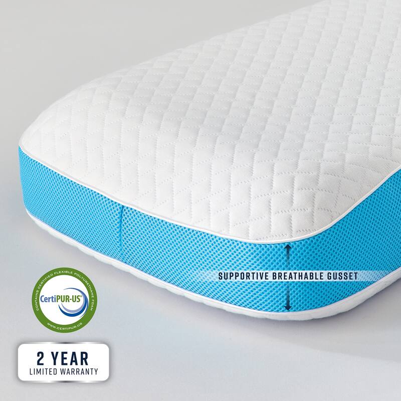 Bodipedic Comfort Side and Back Sleeper Memory Foam Bed Pillow - White