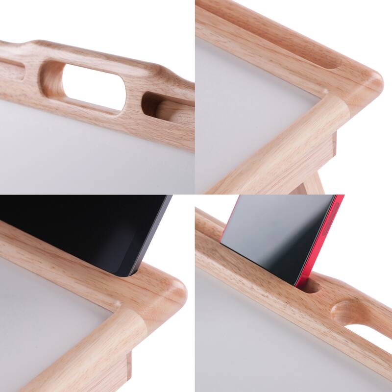 Arlo Breakfast Tray with Flip Top Natural and White Finish