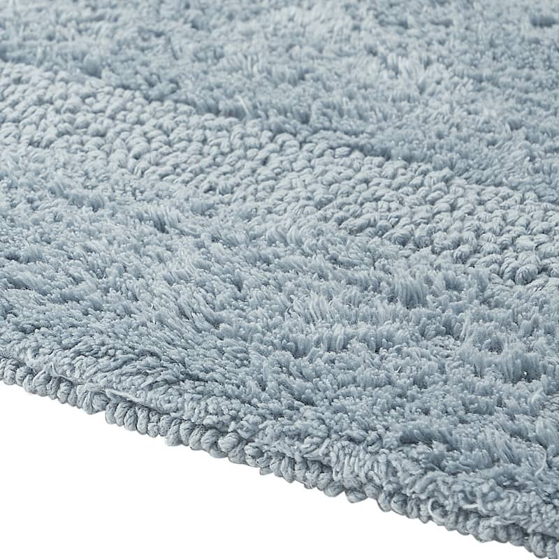 Better Trends Bath Rugs 100% Cotton Reversible Highly Water Absorbent Bathroom Rug for Shower, Sink, Bath Mats - Lux Collection