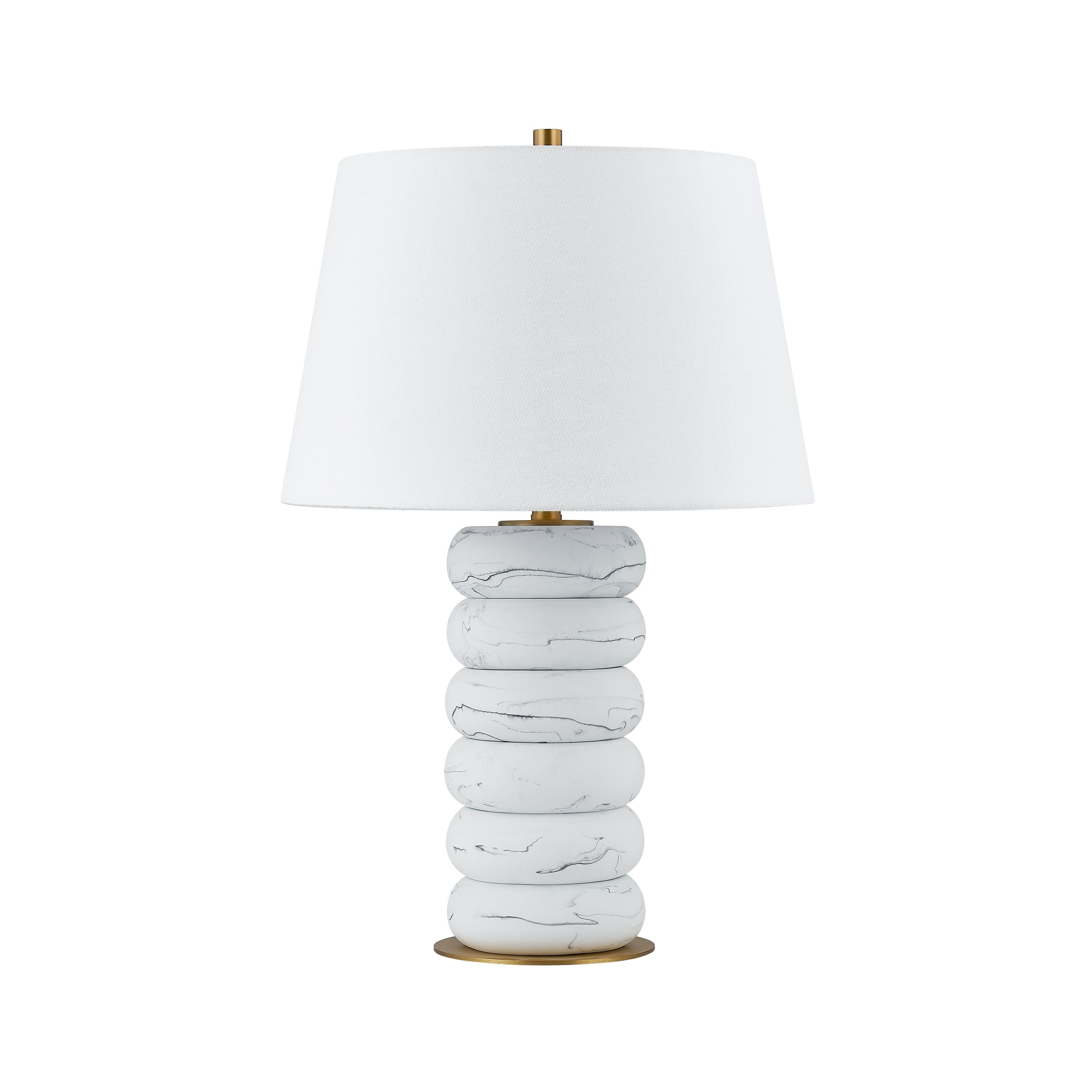Winnie 28" Table Lamp with Linen Shade, Marble
