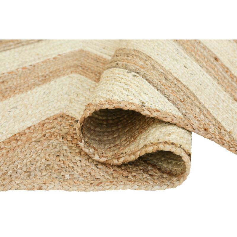 Abani Jute JUT100A Natural Fiber White Natural Area Rug