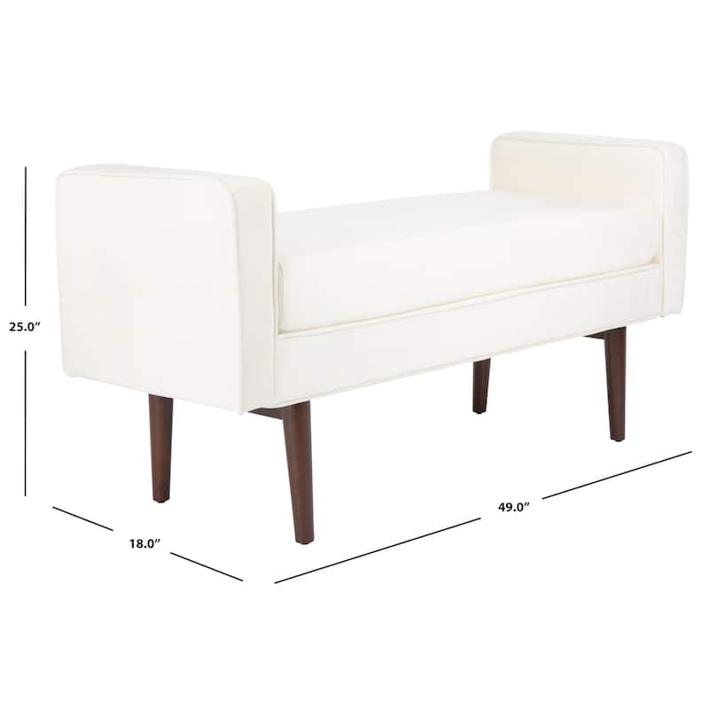 SAFAVIEH Rosalee Mid-Century Modern 25-inch Bench - 49" W x 18" L x 25" H - 49Wx18Dx25H