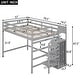 preview thumbnail 21 of 30, Full Size Loft Bed with Built-in Storage Wardrobe and Staircase, Space-Saving