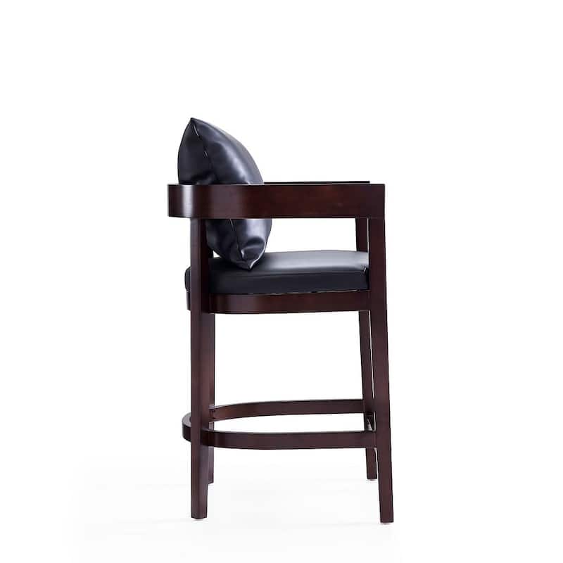 Manhattan Comfort Ritz 34 in. Dark Walnut Beech Wood Counter Height Bar Stool