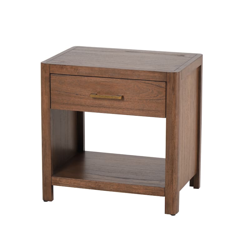 NPD Furniture Trevin Nightstand with 1 Drawer and Open Shelf - Walnut