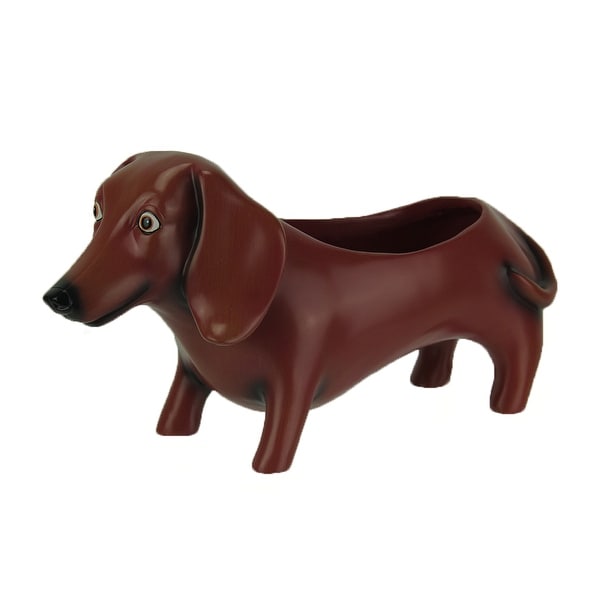 Oscar the Dachshund Dog Indoor/Outdoor Planter Statue - 6.25 X 12.25 X 4.25 inches