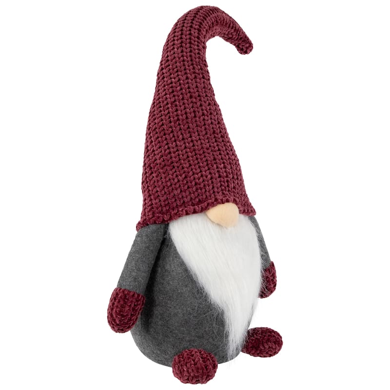 18" Purple and Gray Standing Gnome Christmas Decoration