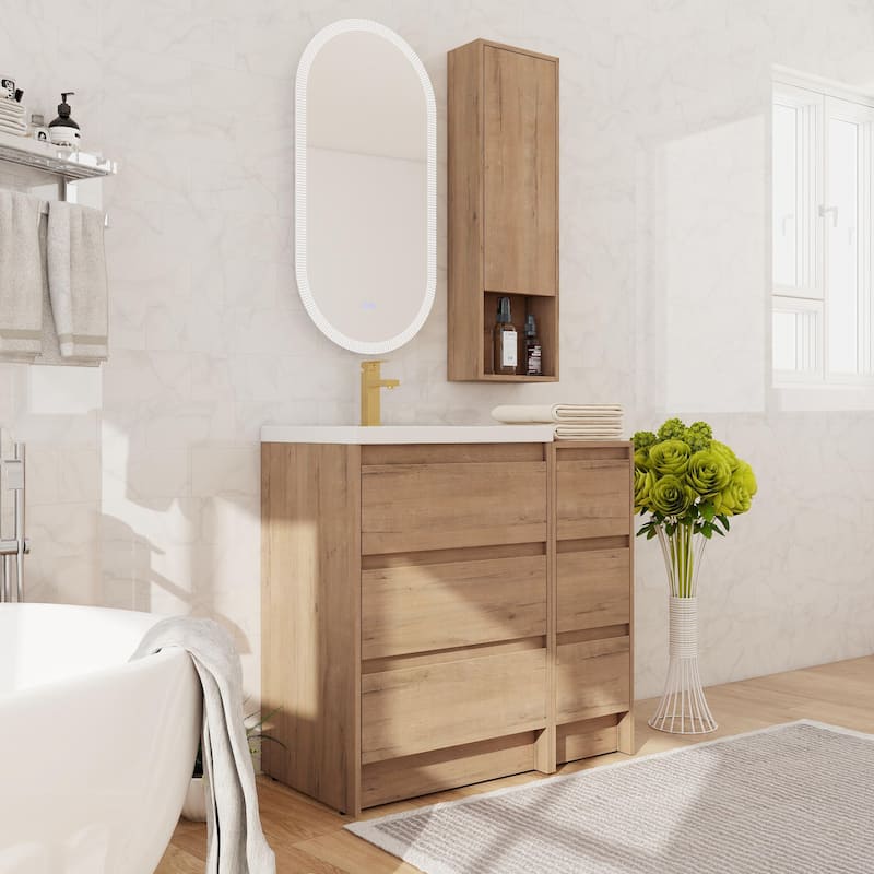 Beingnext 24''/36''/60'' Bathroom Vanity with Sink, Freestanding Bathroom Vanity with Soft Close Drawers