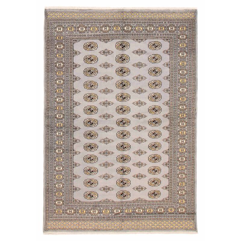 Finest Peshawar Bokhara Grey Rug 5'6" x 8'1" - 5'6 x 8'1 - Grey - 5'6 x 8'1
