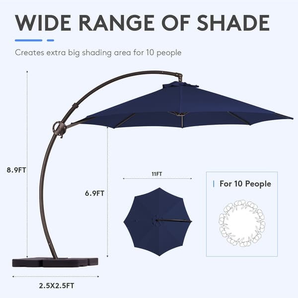 11 foot offset patio umbrella replacement canopy 11ft 8 Ribs Cantilever Supporting Bar Umbrella Replacement Canopy  Covered  Living