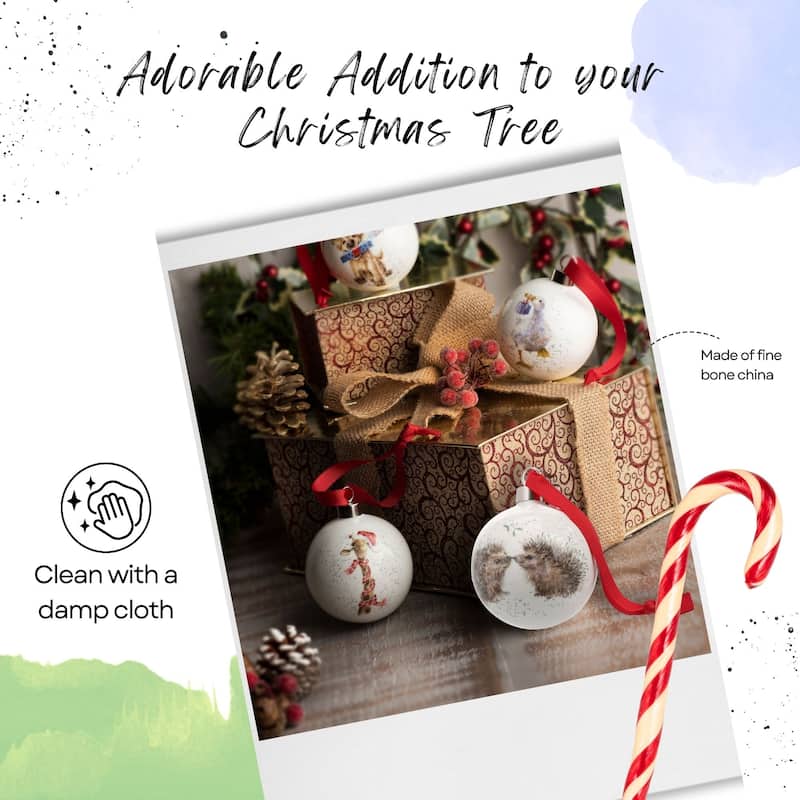 Royal Worcester Wrendale Designs Christmas Bauble