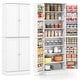preview thumbnail 1 of 8, Gymax 65-inch Kitchen Pantry Cabinet w/ 16 Door Shelves & 6 Adjustable White
