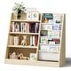 preview thumbnail 8 of 33, 4-Tier Kids Wooden Bookshelf, 5 Layer Sling Bookcase, Baby Storage Book Rack, Kids Book Toy Organizer Chest Burlywood