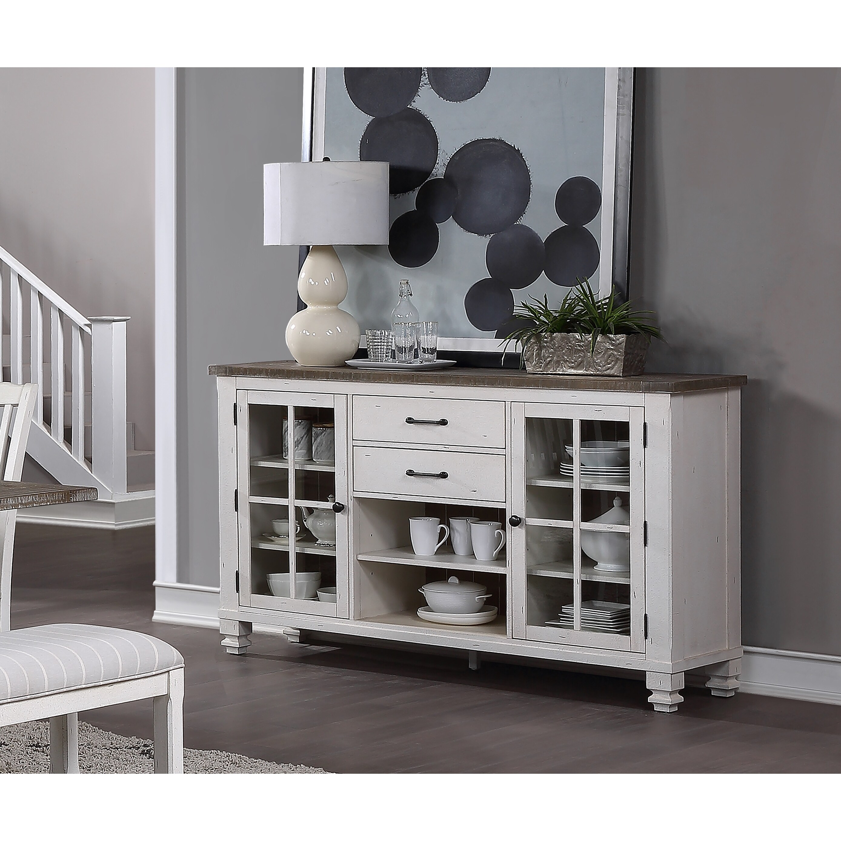 The Gray Barn Cornish Row Modern Farmhouse 2 Drawer 2 Door Buffet On Sale Overstock 31320918