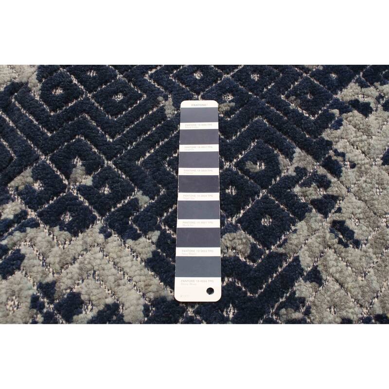 ECARPETGALLERY Hand-knotted Tangier Navy Wool Rug - 2'11 x 4'11