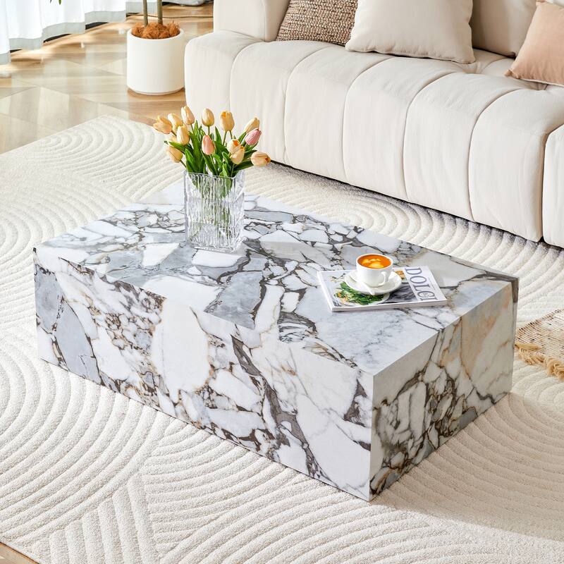 Rectangular Wooden Coffee Table, Living Room Center Table