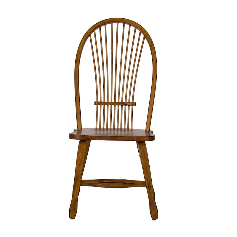 Treasures Rustic Oak Sheaf Back Dining Chair (Set of 2)