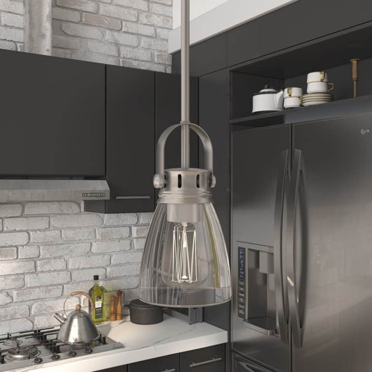 Modern Industrial 1-light Mini Kitchen Island Pendant Light with Clear Glass - 5''