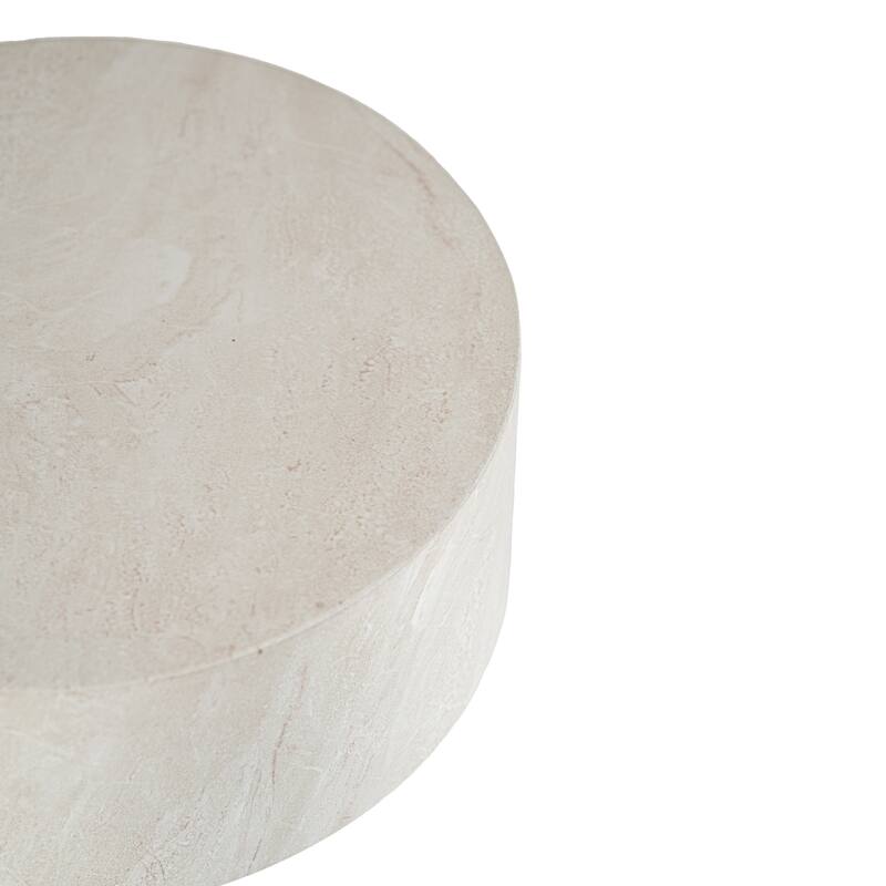 Grover Outdoor Faux Stone Hourglass Side Table