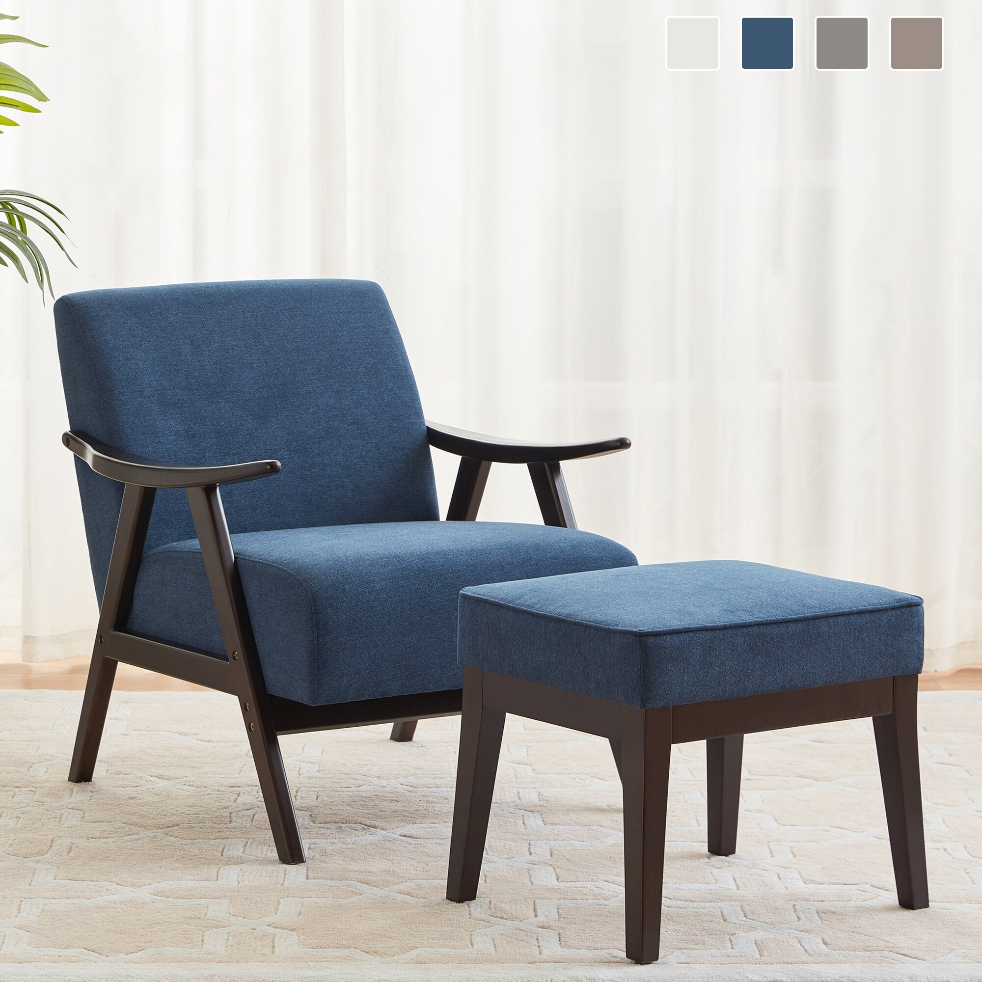 Blue ottoman chair shop