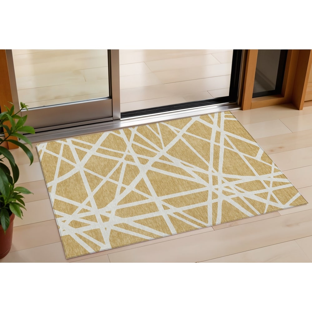 HomeRoots Geometric Transitional Rectangle Outdoor Rug
