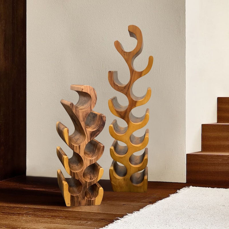 Greenage Suarwood Tree Shaped Wine Rack Freestanding Wine Storage