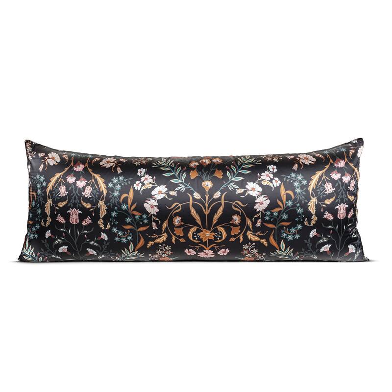 Sweet Jojo Designs Boho Wildflower Vintage Floral Body Pillow Case Pillow Not Included Black Orange Botanical Bohemian Farmhouse
