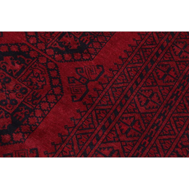 Vintage Biljik Khal Mohammadi Tommy Red/Black Rug - 9'0'' x 12'6''
