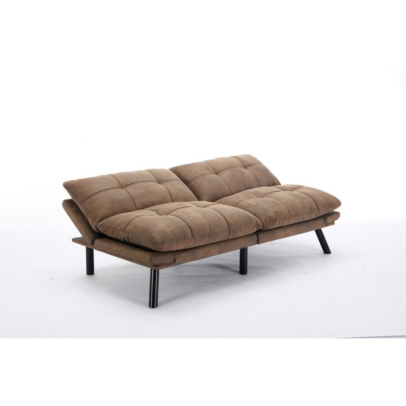 Modern 2-Seater Foldable Sofa Bed with 800 lbs Capacity and Adjustable Backrest