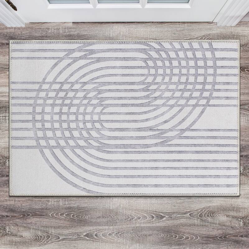 Contemporary Lines Machine Washable Area Rug - 2'1" x 3'