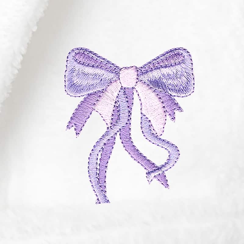 Sweet Kids 100% Polyester SUPER PLUSH Double Brushed Hooded Bathrobe - BOW