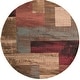 preview thumbnail 24 of 29, Livabliss Colma Color Block Multicolor Area Rug Red - 8' Round
