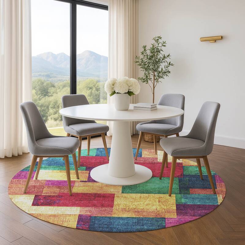 Premium Washable Super Soft Contemporary Kittle Mayfield Rug - Gold - 8' x 8'